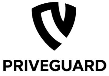 Priveguard logo with a black shield symbol on a white background